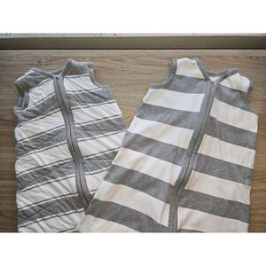 2 ct Burt's Bees Baby  Sleep Sack Beekeeper Gray White Striped Organic Cotton